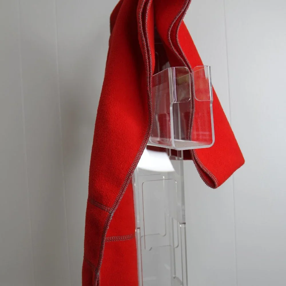 VINTAGE Structure Brand Fleece Scarf 1990's Y2K Red Rare - Picture 5 of 6
